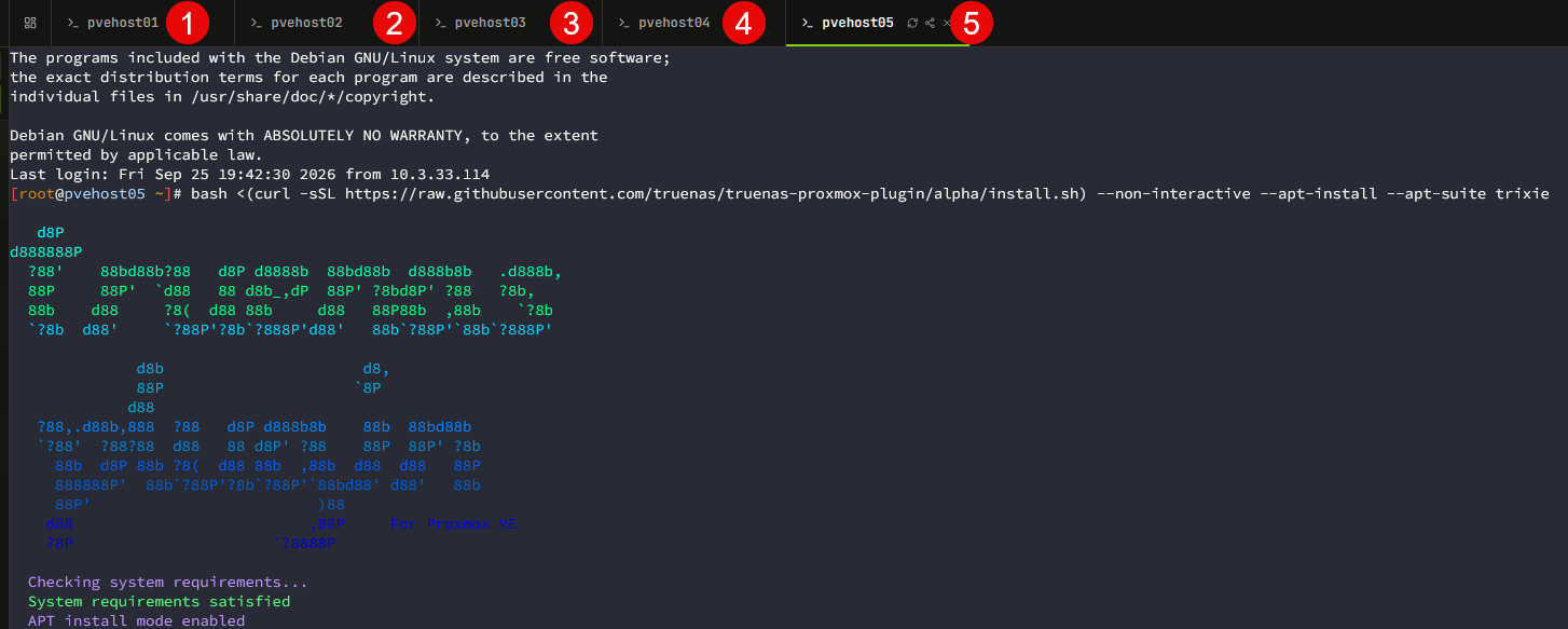 Installing the truenas proxmox plugin on my proxmox ve server cluster nodes