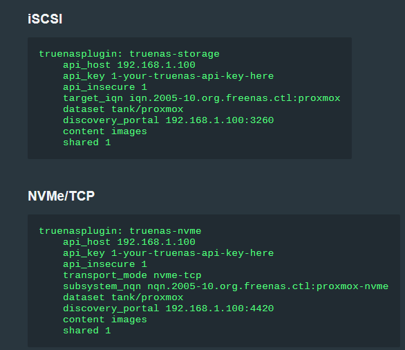 Iscsi and truenas configuration with truenas storage plugin