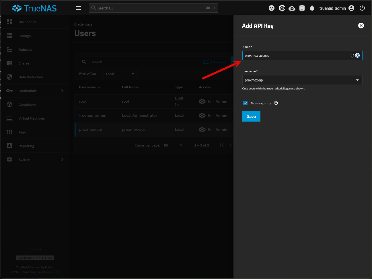 Naming the api key that is added