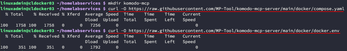 Pulling down the docker compose files for the project