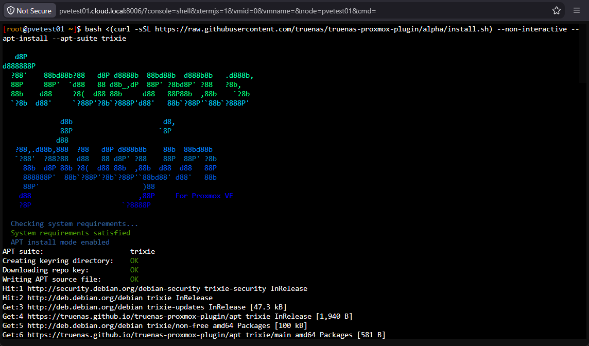 Reinstalled the truenas proxmox plugin