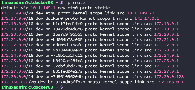 Showing ip route linux command to get effective network routes