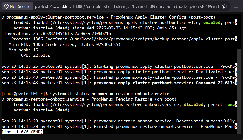 The post boot service apply looked to have worked