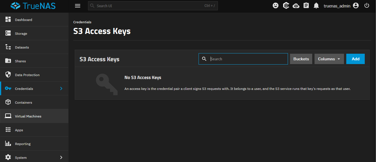 Adding s3 storage keys