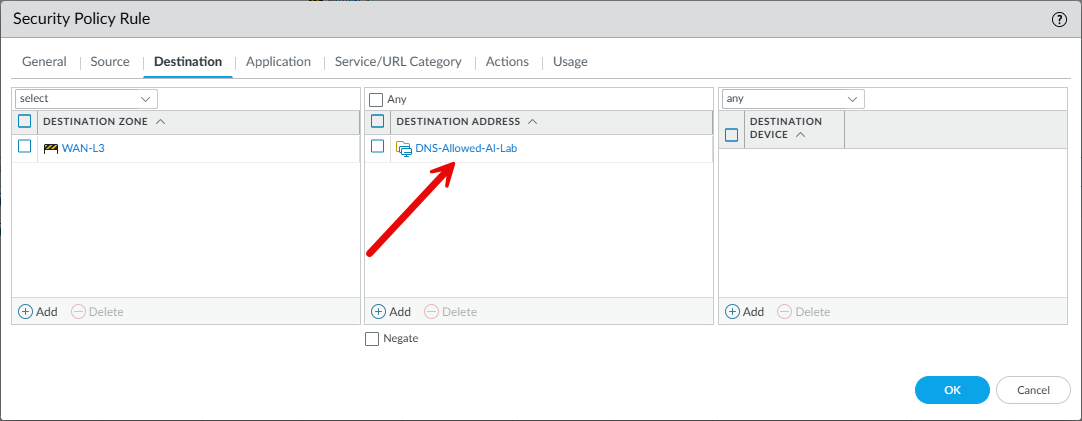 Allowing dns outbound for the ai lab