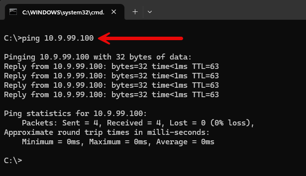 Pings succeed from my management workstation into the ai lab