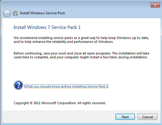 do i have windows 7 service pack 1