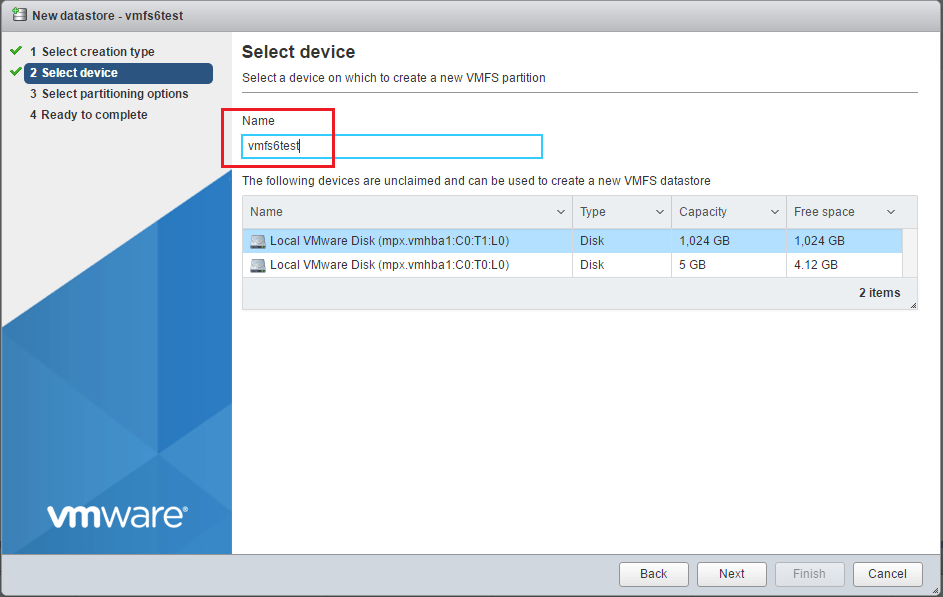 vmfs6_10 How to Create VMFS 6 Datastore in VMware vSphere 6.5