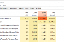 Windows 10 VM 99 percent disk utilization performance issue