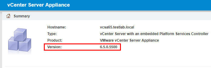 VMware-vCenter-VCSA-version-before-Update-1