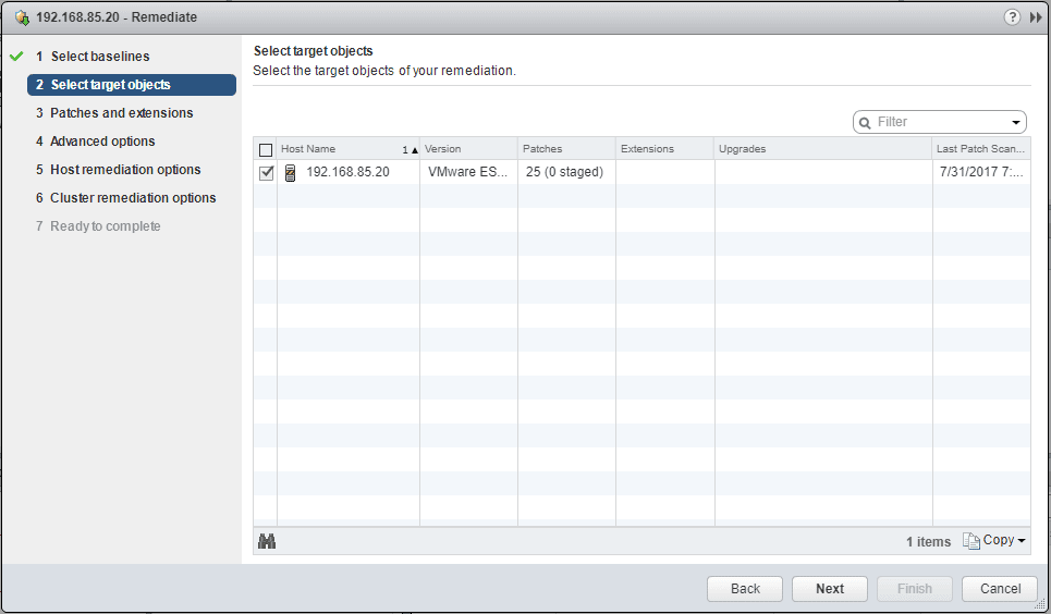VUM-Remdiation-Wizard-Select-ESXi-host