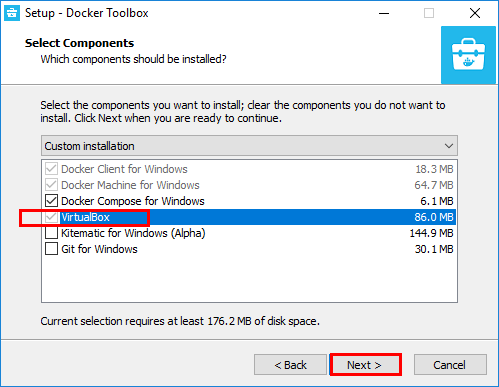 Docker-Toolbox-for-Windows-VirtualBox-selected