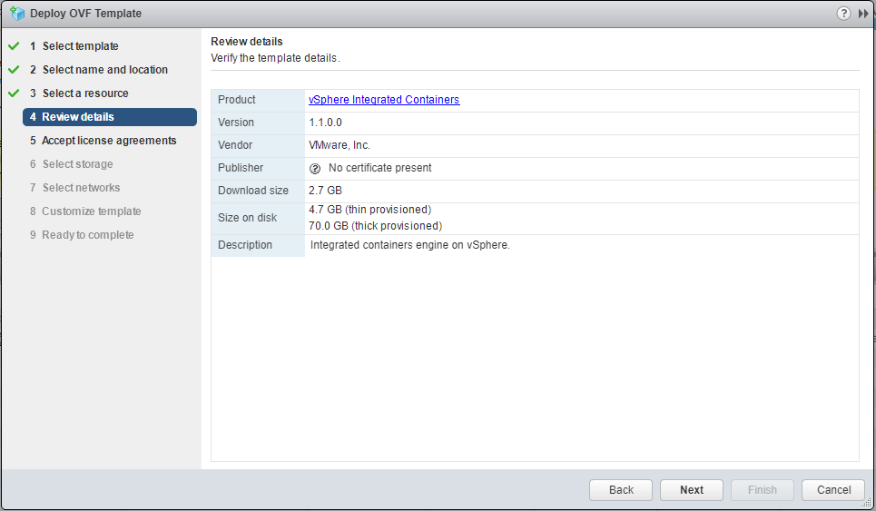 VMware-vSphere-Integrated-Containers-OVA-Requirements