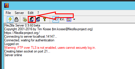 how to export filezilla server user list