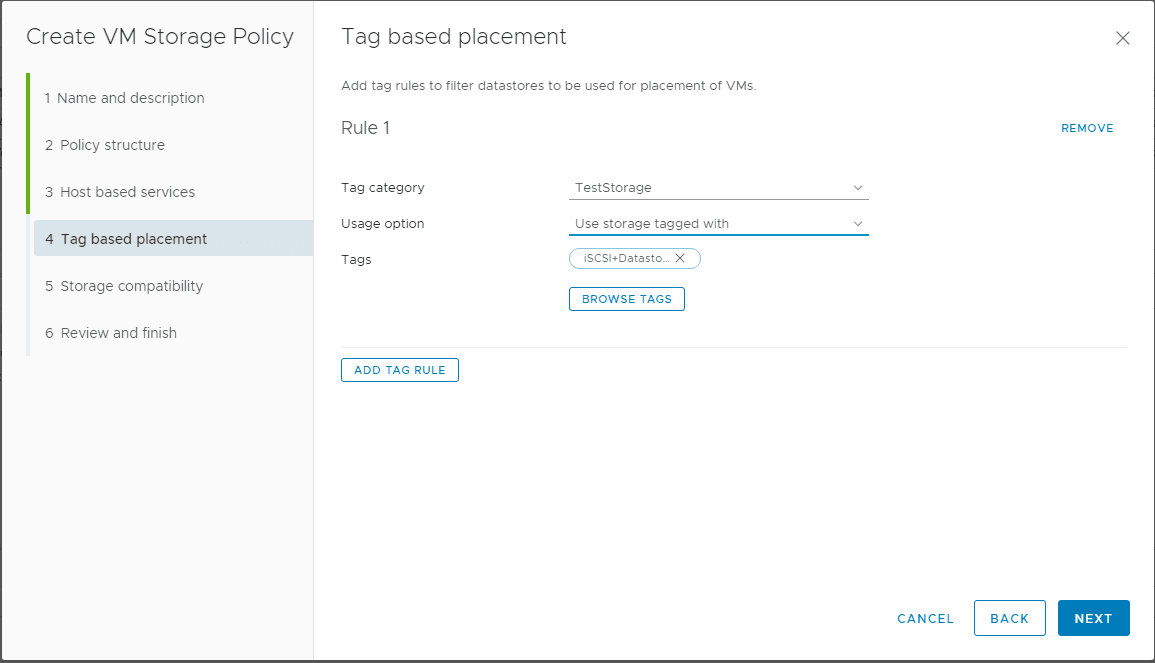 After-choosing-our-tag-category-and-storage-tags Using VMware VM Storage Policies