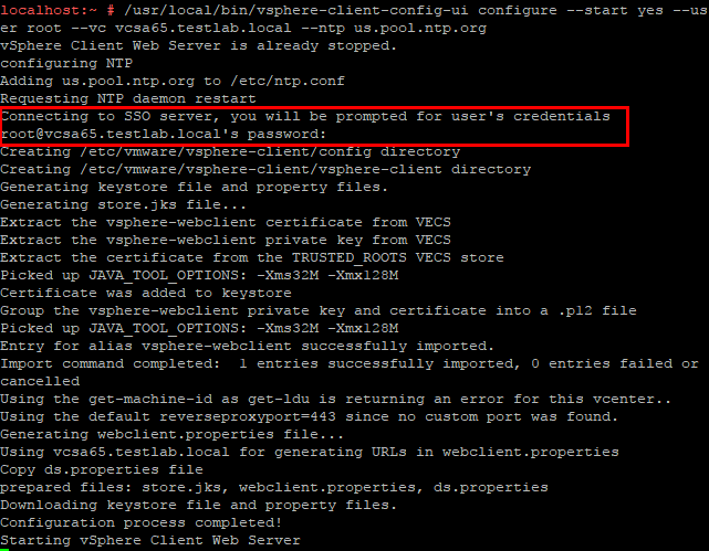 Prompted-for-VCSA-appliance-credentials