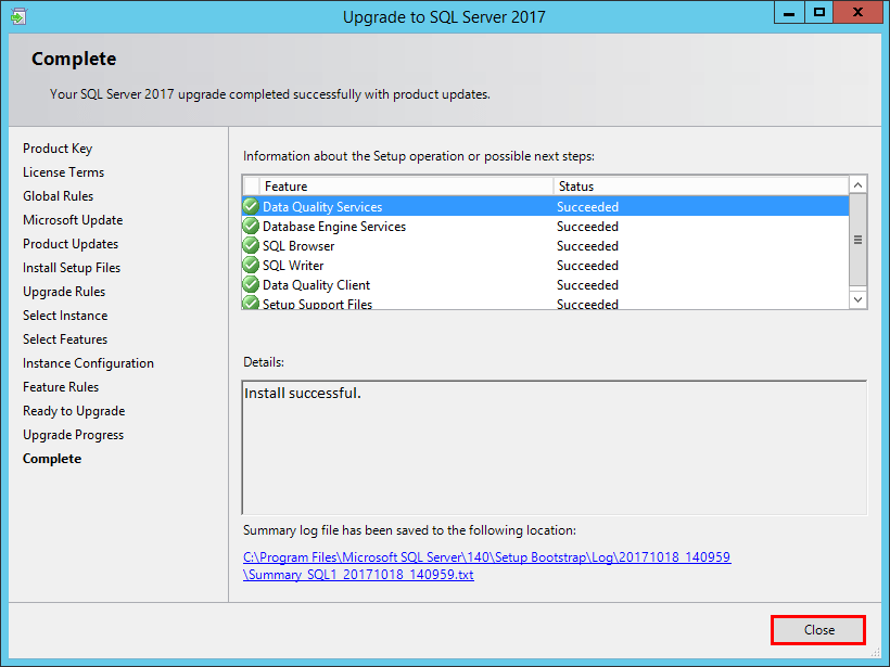 SQL-Server-2017-Upgrade-process-is-successful