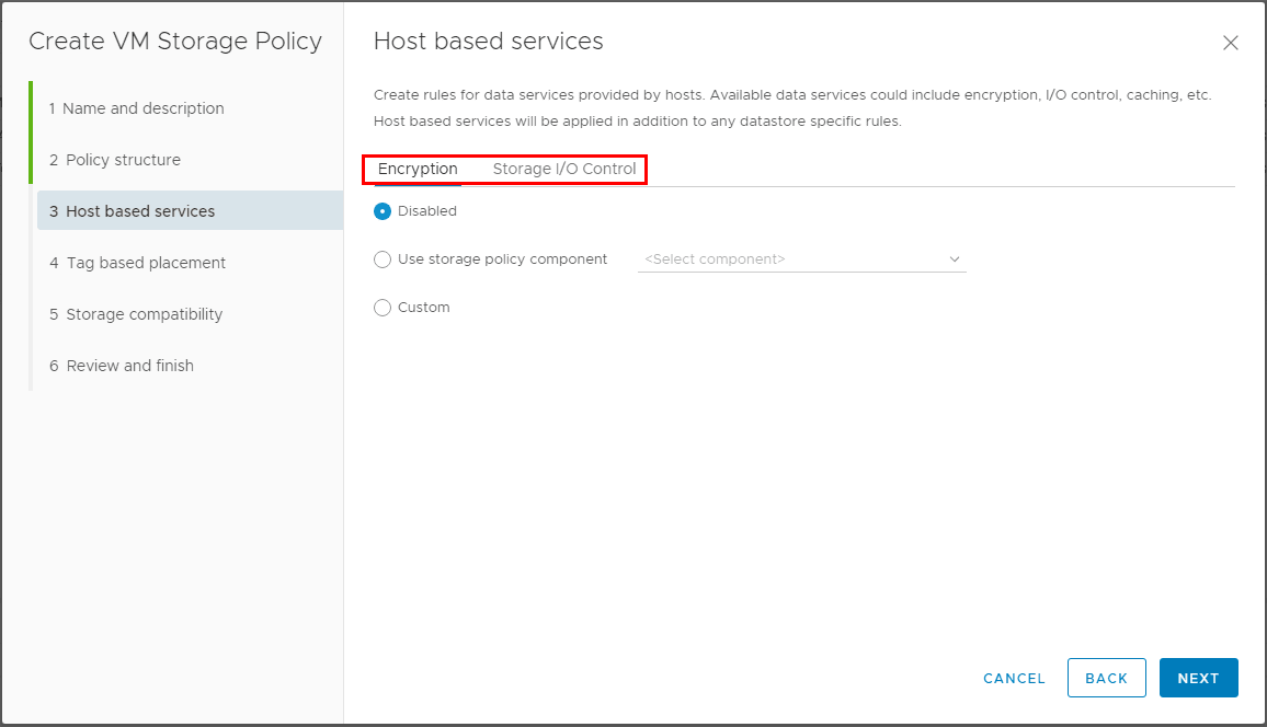 Select-Encryption-options Using VMware VM Storage Policies