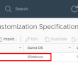 Using VMware vSphere VM Customization Specification