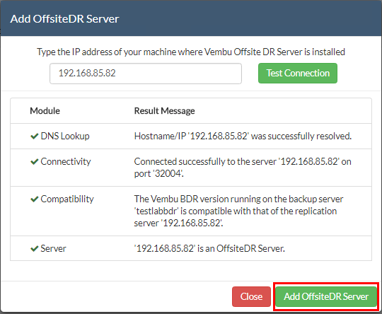 Testing-the-connection-to-Vembu-OffsiteDR-server