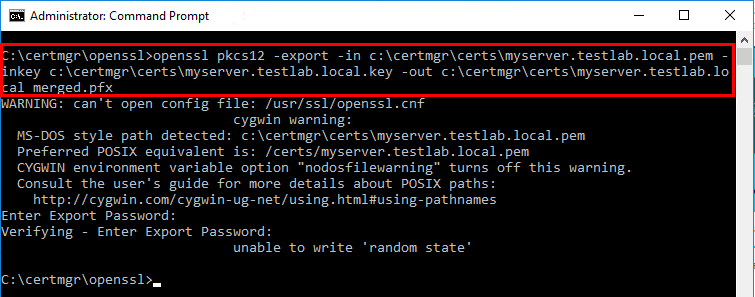 Using-OpenSSL-to-create-a-PFX-file-containing-the-private-key