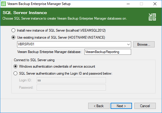 veeam backup database