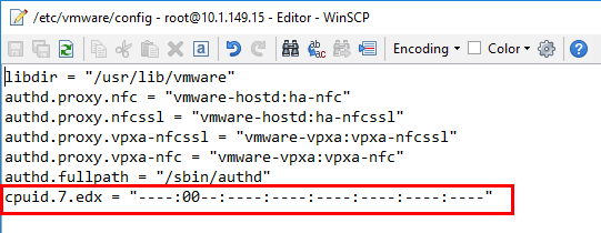 Adding-the-configuration-line-to-roll-back-VMware-microcode-patch