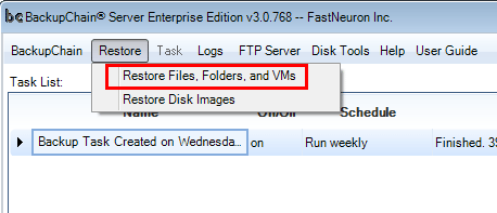 Choosing-the-Restore-option-to-restore-VMware-Workstation-virtual-machine