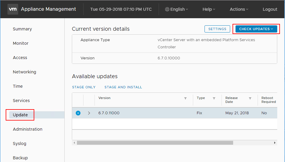 Upgrading-VCSA-6.7-via-the-VAMI-interface
