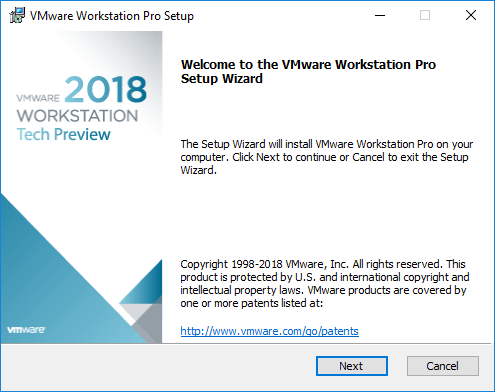 Beginning-the-VMware-Workstation-Pro-Tech-Preview-2018-Installation-Wizard