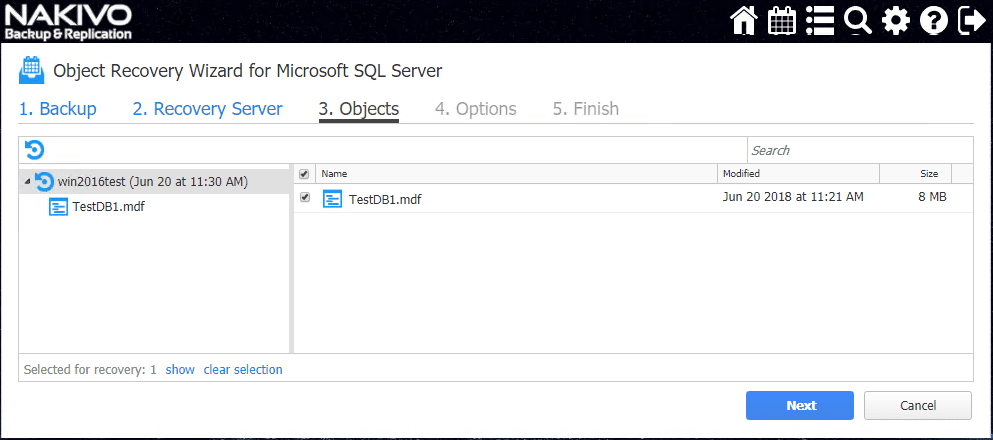 Choosing-the-SQL-Server-2017-database-object-to-restore