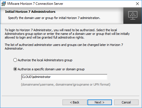 Configure-Horizon-7.5-Administrators-during-installation