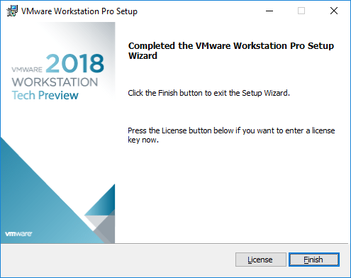 Installation-of-VMware-Workstation-Pro-Tech-Preview-2018-successful