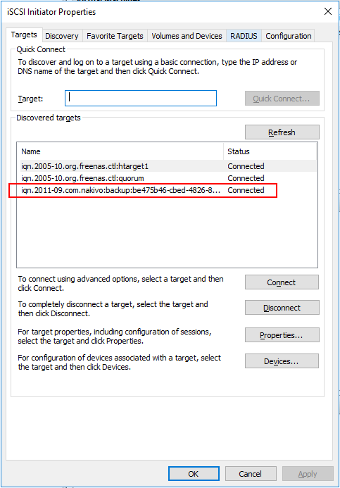 Hyper-V-NAKIVO-iSCSI-target-mounted-to-Hyper-V-host-with-Flash-VM-Boot-Recovery