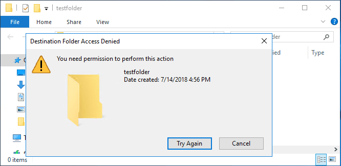 Windows-Access-Denied-Error-creating-a-new-object-in-a-folder
