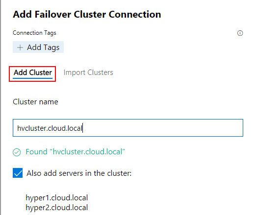 Adding-a-Hyper-V-cluster-name-to-be-managed-by-Windows-Admin-Center
