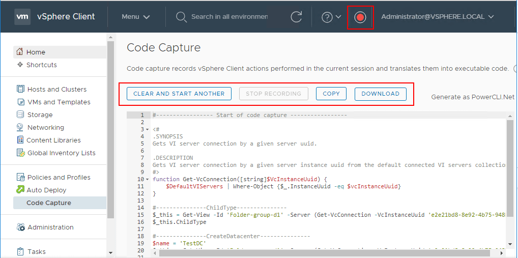 Completing-the-PowerCLI-code-capture-using-the-HTML5-Web-Client-Fling-appliance