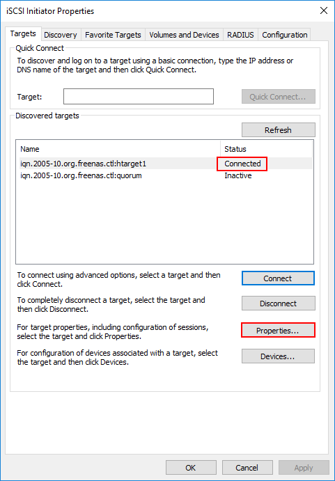 First-Hyper-V-MPIO-iSCSI-connection