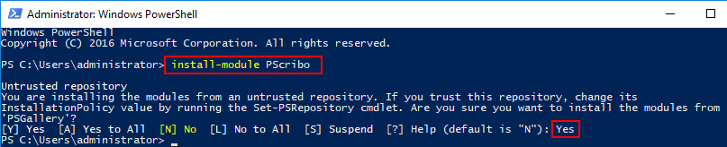 Install-the-PScribo-module-in-PowerShell