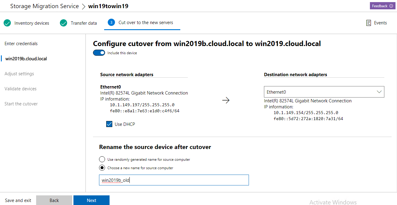 Configure-network-connection-parameters-for-the-cutover