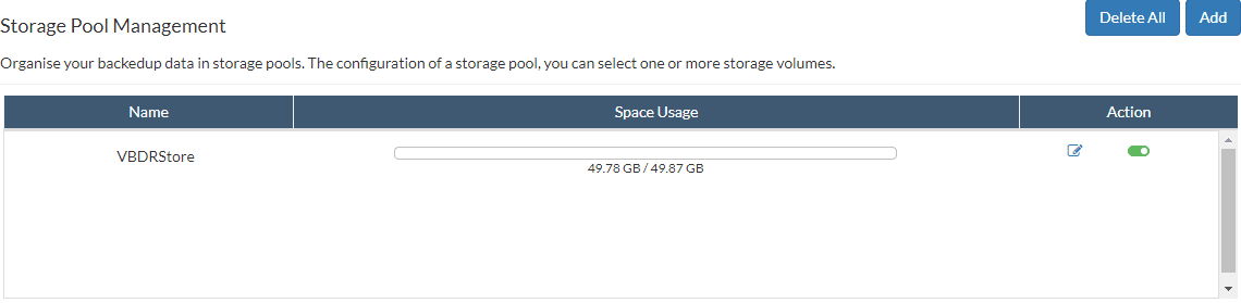 Vembu-BDR-v4.0-Storage-Pool-added-successfully