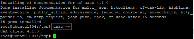 Verifying-the-version-of-Cloud-Foundry-UAAC-installed