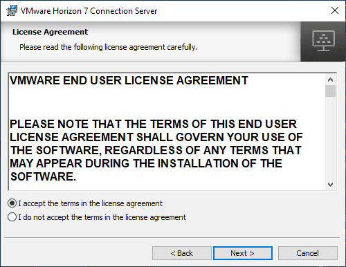 Accepting-the-VMware-Horizon-7.7-Connection-Server-EULA