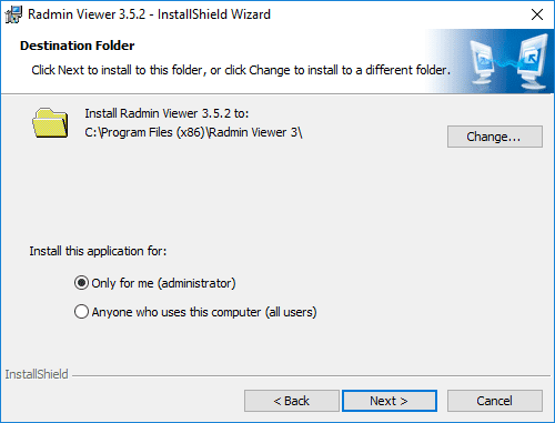 Choose-Destination-folder-and-visibility-to-the-Radmin-Viewer-application