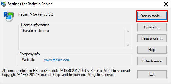 Configuration-screen-for-Radmin-Server-configure-startup-mode