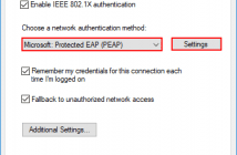 Configure Windows 10 for 802.1X User Authentication