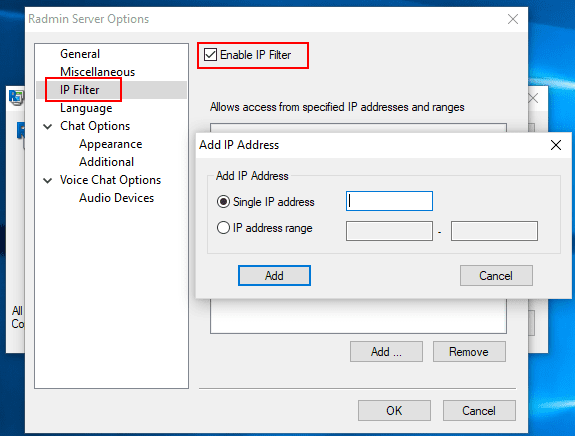 Configuring-the-Radmin-server-IP-Filter