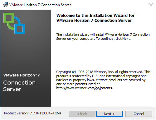Starting-the-VMware-Horizon-7.7-Connection-Server-installation