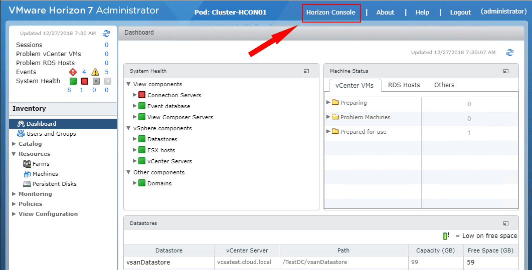 VMware-Horizon-7.7-Administrator-Console-and-Accessing-the-new-HTML-5-console