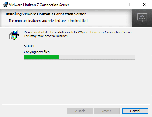 VMware-Horizon-7.7-Connection-Server-new-files-begin-copying